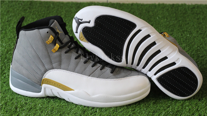 Authenitc Air Jordan 12 Retro UNC Grey Gold